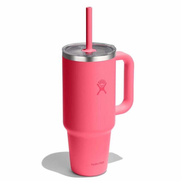 40-oz-travel-tumbler-i2 tt40pscc668-40-oz-travel-tumbler-clear-lid-popstar-pink-angled.jpg